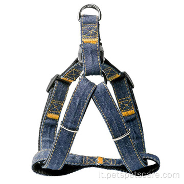 Imbracatura per cani in denim inclinato resistente